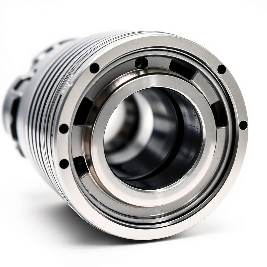Diesel engine piston with rings and bearings
